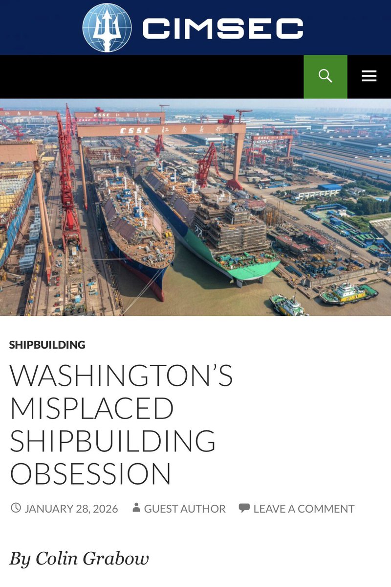 brentdsadler's tweet image. Tough Medicine for a Stalled Maritime Revival…

While I would contest several assertions of Colin, his article delivers some needed tough medicine. 

The bottom line, the revival of America’s strategically important maritime industry is a generational endeavor that requires…