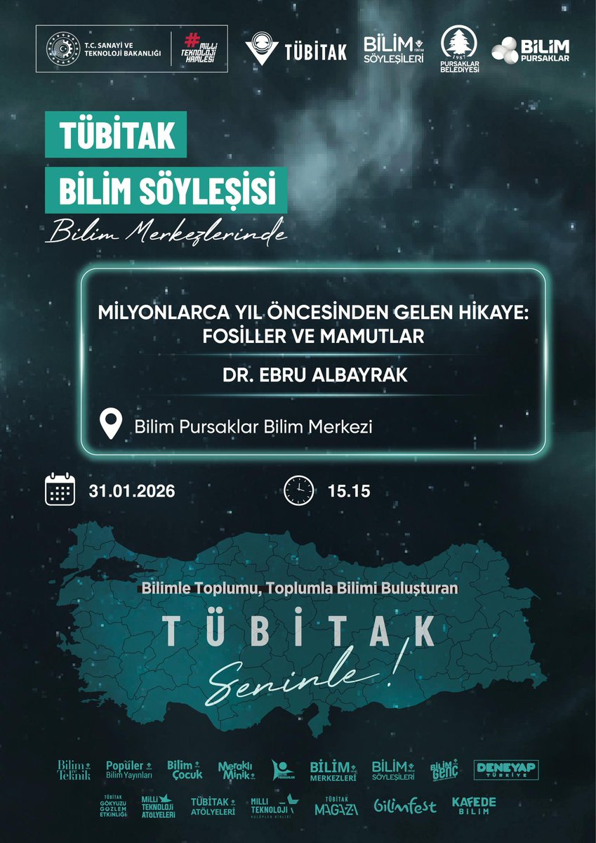 📣 Ara tatil, bilim söyleşileriyle şenleniyor! 🥳
🏢 Aynı gün, aynı saatte; ülkemizin dört bir yanındaki 3️⃣6️⃣ Bilim Merkezinde bilim insanlarımız, öğrencilerimiz ve aileleriyle bir araya geliyor.
✨️ Sen de bizimle olmak istiyorsan Bilim Pursaklar'a bekliyoruz. 💫
<a href="/bilimletoplum/">Bilimle Toplum Buluşuyor</a>