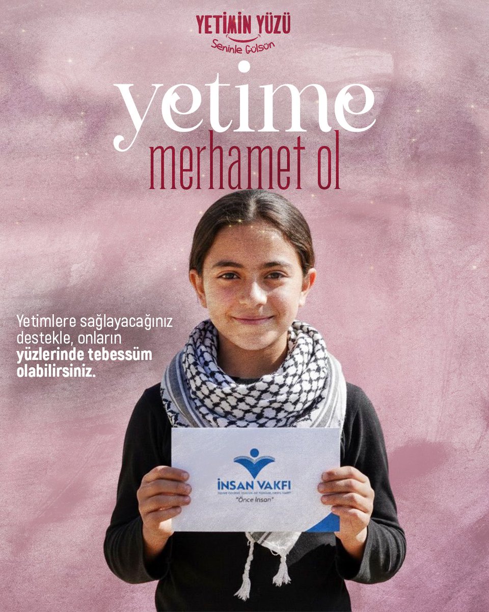 📌 İnsanın kendi hayatına yaptığı en büyük yatırım, iyilik yapmaktır! 

Yetim sponsorluğu ile yetim çocukların tebessümüne vesile olabilir, iyiliklerin iyileştiren gücünden istifade edebiliriz.

🌐 insanvakfi.org.tr 
📞 0212 534 41 61 
📩 insanvakfi@insanvakfi.org.tr