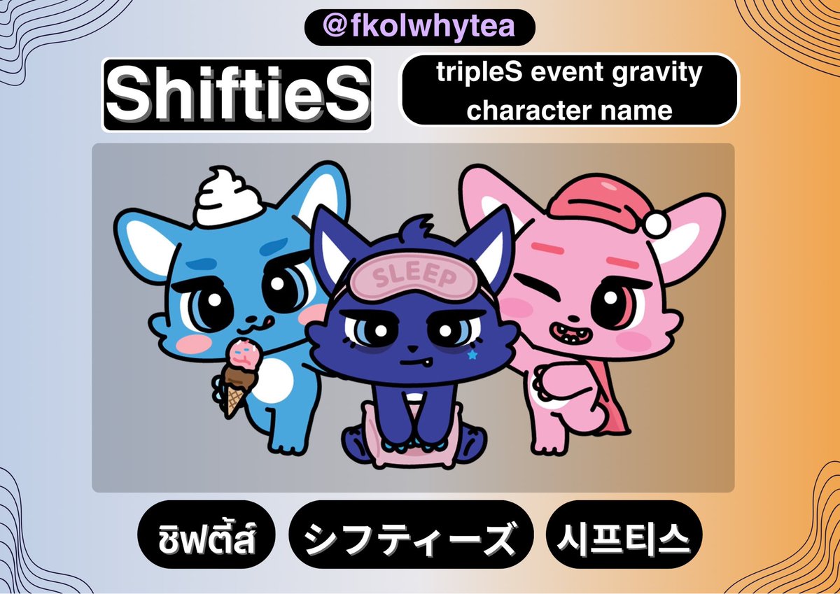 fkolwhytea's tweet image. Here’s my concept for the character name “ShiftieS.” I hope you enjoy reading my concept, and feel free to let me know your opinion about it! 🙇‍♂️💗