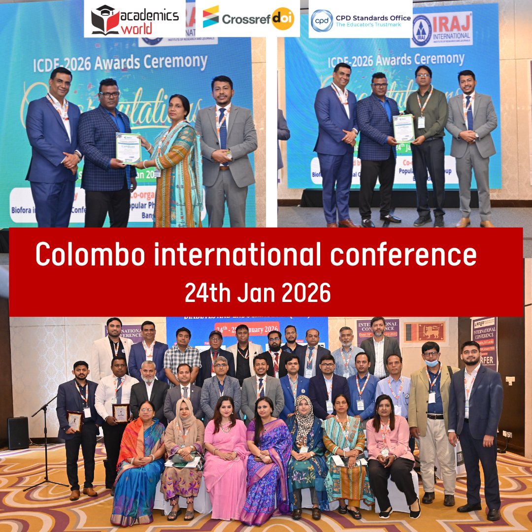 🎉 Conference Successfully Concluded – Colombo, Sri Lanka | 24th January 🇱🇰
Heartfelt thanks to our keynote speakers and participants for making the event memorable and successful.
🔗: academicsworld.org
📧 info@academicsworld.org 
#ACADEMICSWORLD #ConferenceSuccess
