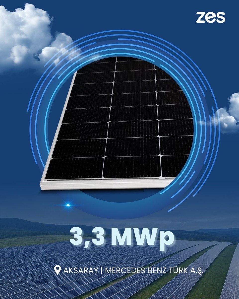 zessolar's tweet photo. Aksaray’da sürdürülebilir geleceğe güçlü bir katkı!

Mercedes-Benz Türk A.Ş. için hayata geçirilen projede toplam 7.354 adet güneş paneli tedariğini başarıyla sağladık. 

Bizleri tercih ettiği için Mercedes-Benz Türk A.Ş.'ye teşekkür ederiz. 

#ZesSolar #Mercedes #enerjidönüşümü https://t.co/zymbw1rdE5