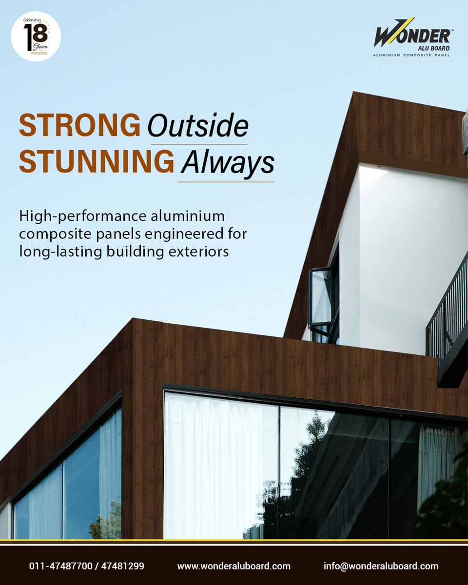 AluBoard's tweet photo. Exteriors face everything
That’s why Wonder Alu ACP is engineered to deliver strength, stability, and lasting finish where it matters most.
 
When performance is built in, design stands out.
 
Wonder Alu. Made for modern exteriors.
 
#WonderAlu #ExteriorDesign #FacadeCladding https://t.co/NSgsbGHeAO