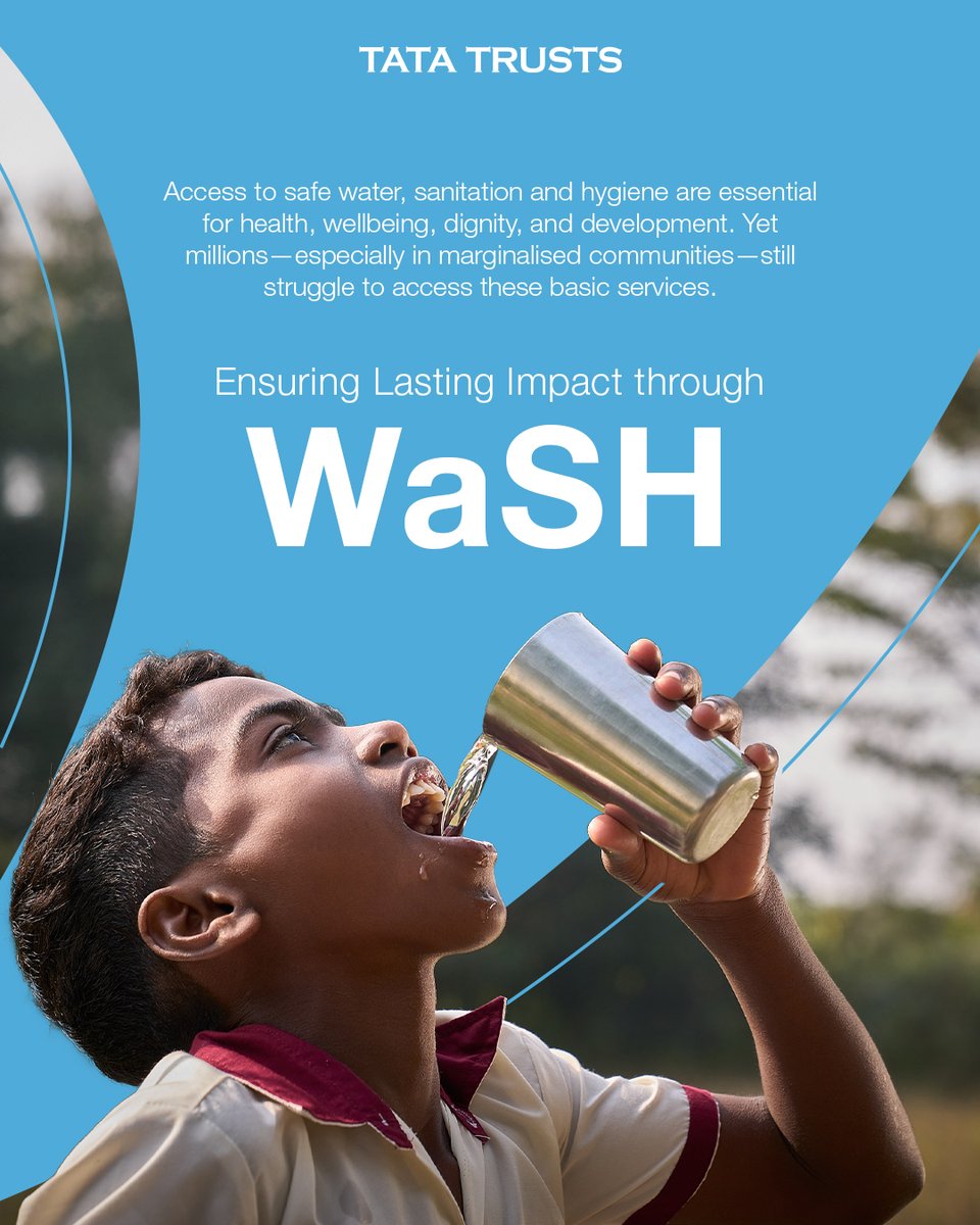 tatatrusts's tweet image. The Tata Trusts are improving access to safe water, sanitation and hygiene, to support healthier and resilient communities.

Read more about our WaSH initiatives: tatatrusts.org/Upload/PDF/tat…

#InServiceOfTheNation #AnnualReport #WaSH #Water #OneWaterOneCommunity #WaterConservation
