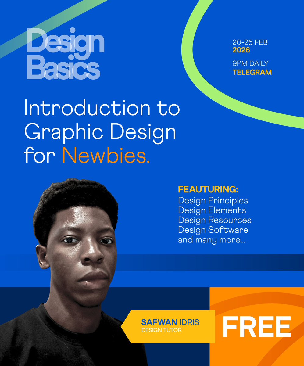 SafwanAlghazal's tweet image. I'm organizing a FREE DESIGN BASICS WEBINAR frlor Newbies in Design and the official date slated for this event shall be on 20th of February.

There shall be a pre-recorded version of this Course for those who can't meet up with the class.

You shall also receive a free beginner…