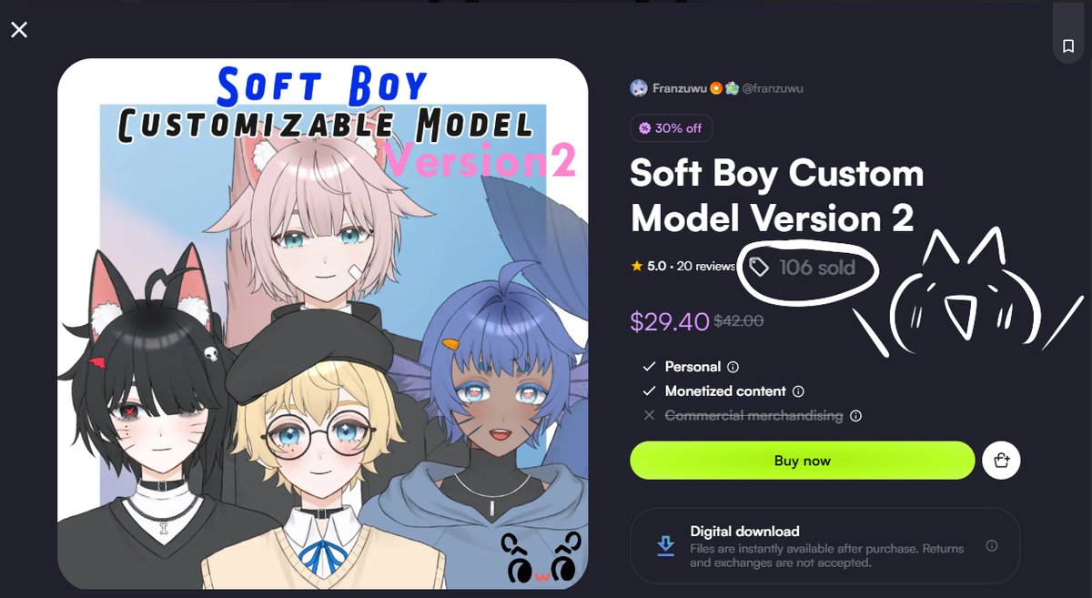 over 100 sold yippieeee ꉂ(˵˃ ᗜ ˂˵) thank u everyone for the support!

And the 30% discount is still ongoing!

RT to help me unflop