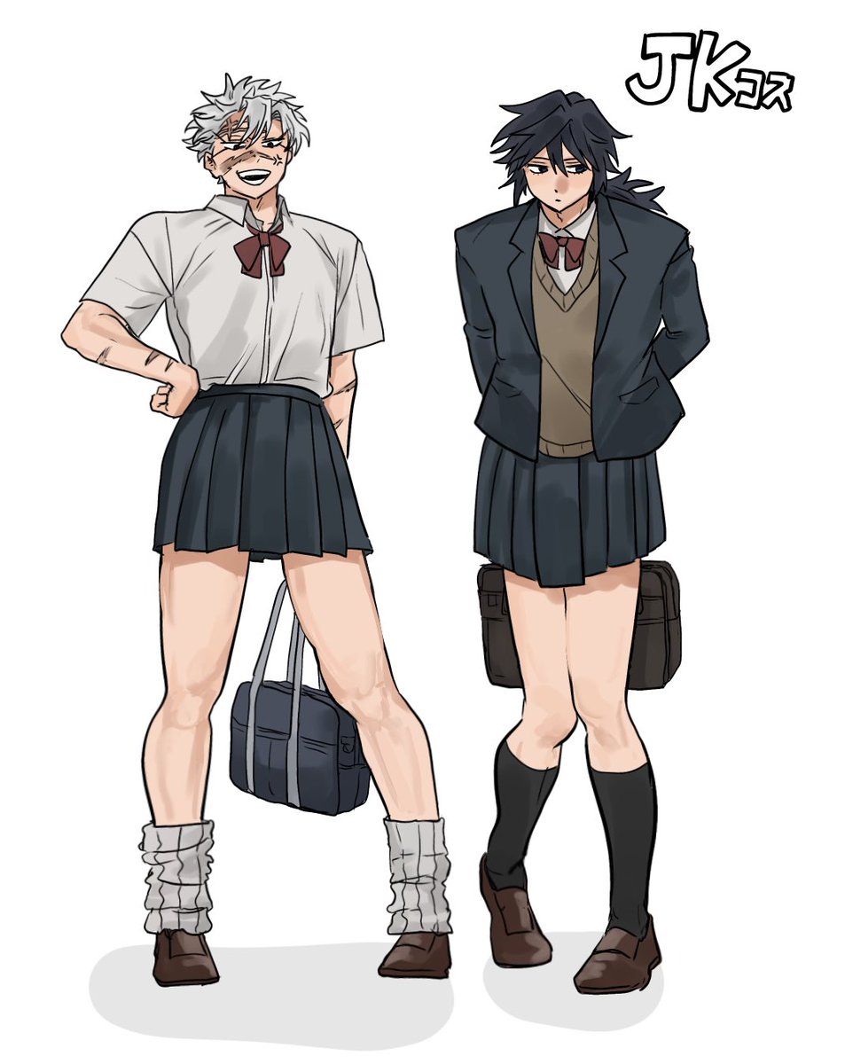 Basukuglo7's tweet image. ⚠︎女装⚠︎
J Kコス　描きたかっただけ🙏