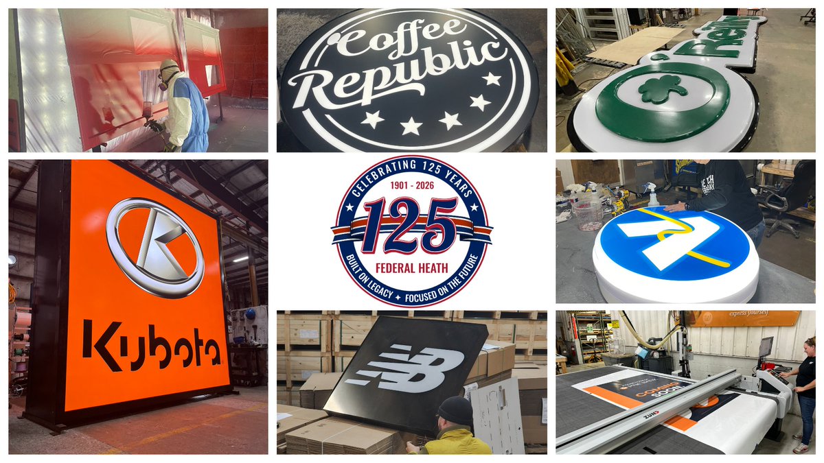 FederalHeath's tweet photo. January Shop Talk: From raw materials to finished components, here’s a snapshot of what’s been taking shape in our shops lately. 

125 years of doing what we do best.

#SignManufacturing #FederalHeath125Years #BuiltOnLegacy #FocusedOnTheFuture https://t.co/N1nrkiSLMV