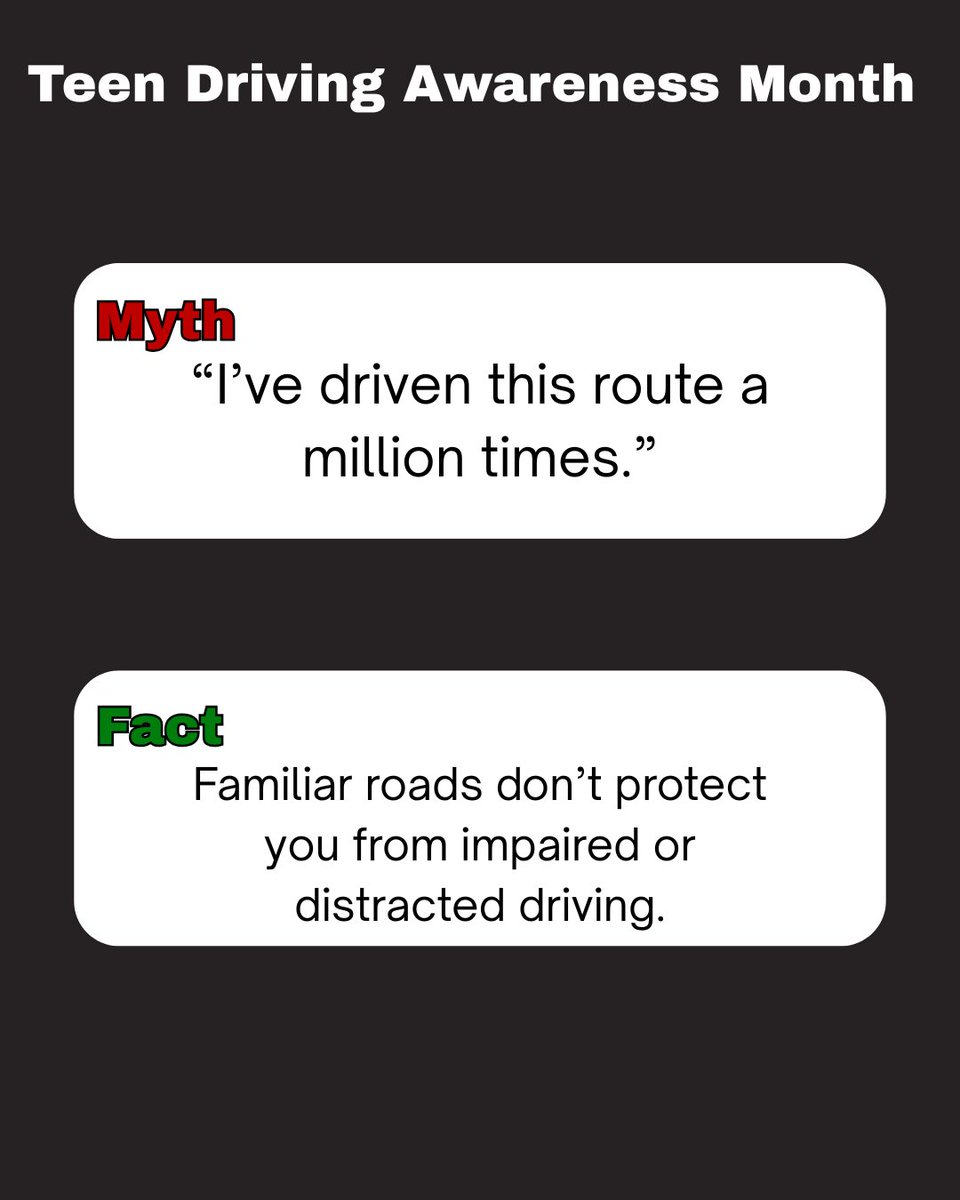 KeystoneYork's tweet image. For Teen Driving Awareness Month, we are breaking down the truth about impaired driving. Check out each slide to learn how common myths put teens at risk - and why choosing to drive sober matters. 

#TeenDrivingAwarenessMonth #KeystoneYork #DriveSober