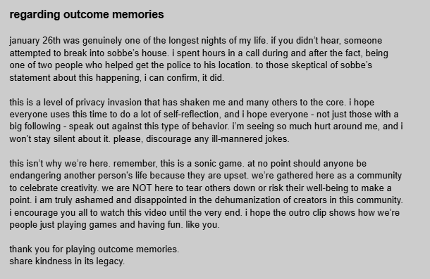 i would like to use my platform (although small) to raise awareness about this, too. please, carry this message and lesson with you into whichever projects you choose to support next.

we are a community. hold your peers accountable.

#outcomememories #glaghorsesimulator50billion