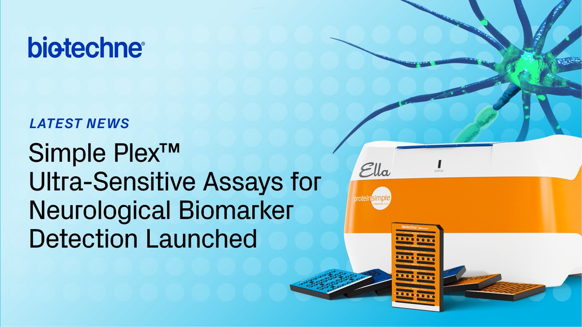 biotechne's tweet photo. We are pleased to announce the launch of Simple Plex Ultra-Sensitive assays on the Ella automated immunoassay platform, delivering femtogram-level detection of neurological biomarkers. Learn more: https://t.co/ZT0SQxE2Gg https://t.co/pKrut13GBC