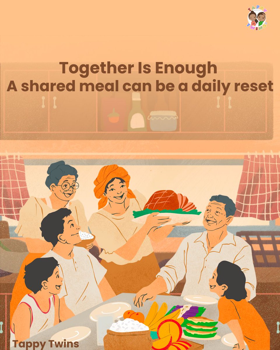 A simple anchor: family meal routine can be the regulation you need. It’s more about togetherness than performance. We are here to help build these family rituals at Tappy Twins.

loom.ly/vwovzNs

#FamilyConnection #ChildrensMentalHealth #EmotionalWellbeing