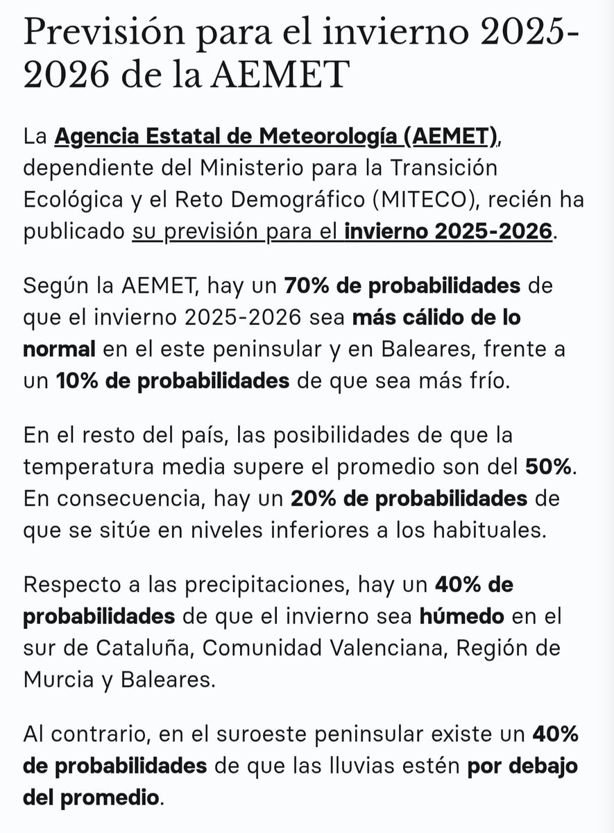 _mferrera's tweet image. La realidad esq AEMET siempre habrá de probabilidades y distingue estas en función de cada zona del país. Como se puede observar, algunas de estas predicciones tenían una probabilidad baja.