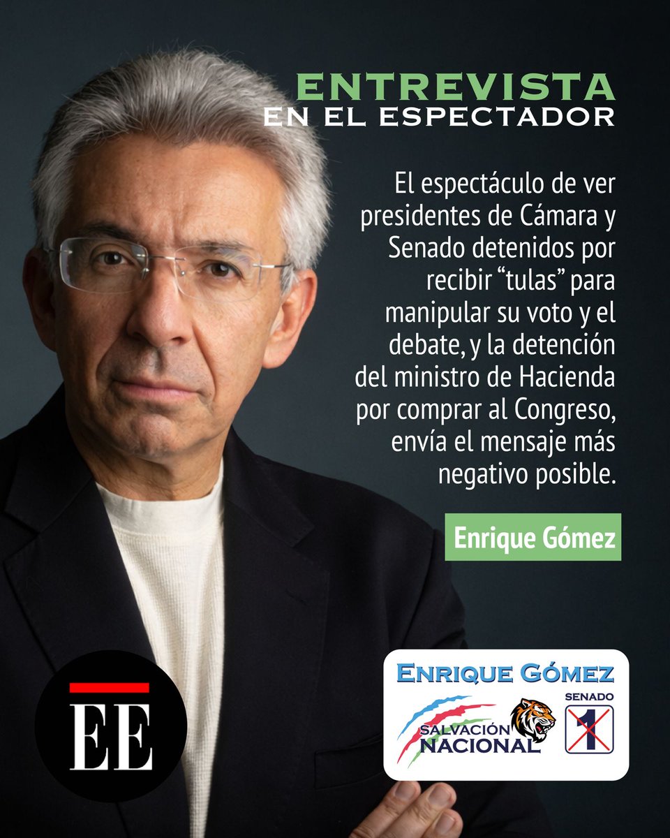 El espectáculo de ver presidentes de Cámara y Senado detenidos por recibir “tulas” para manipular su voto y el debate, y la detención del ministro de Hacienda por comprar al Congreso, envía el mensaje más negativo posible.

elespectador.com/politica/elecc…