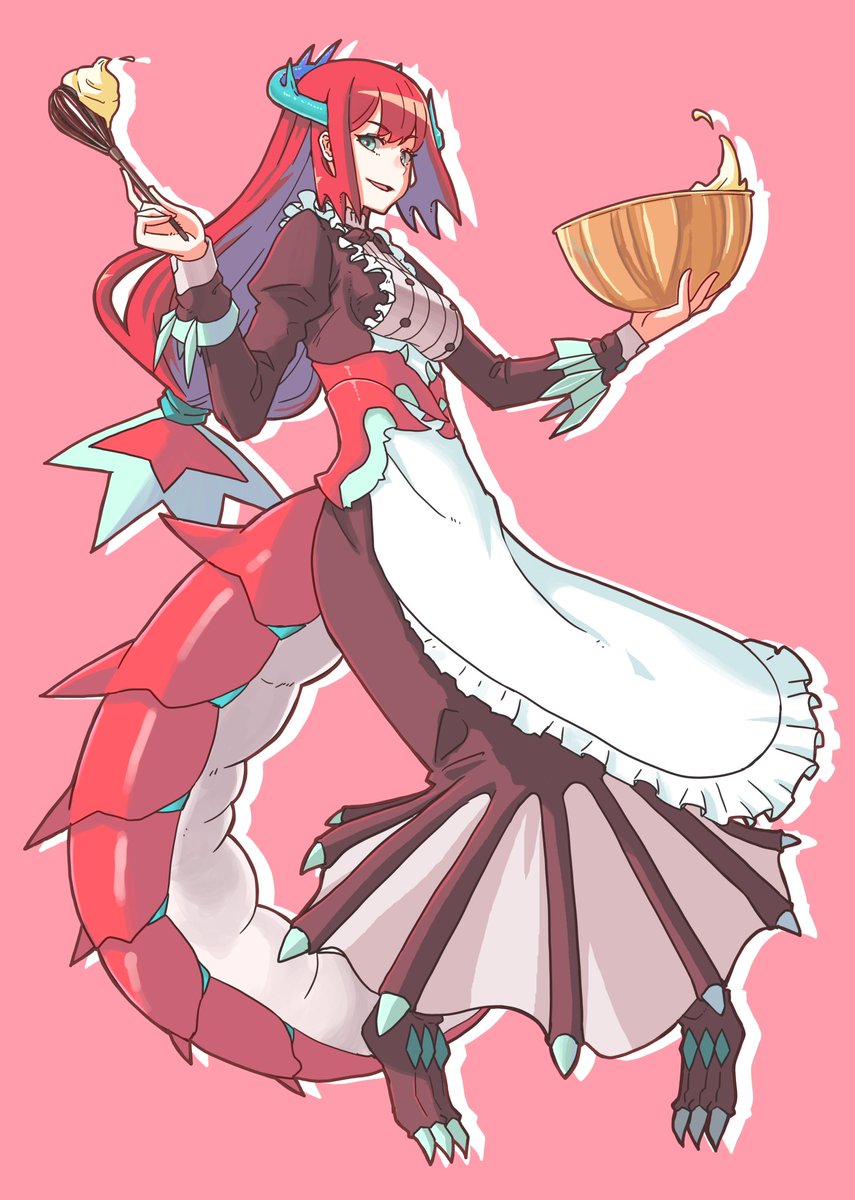 「再掲ドラゴンメイドシリーズ ティルルさんは美人枠っぽいのに、お心づくしのイラスト」|澁海@OCGオンリーNo.27のイラスト