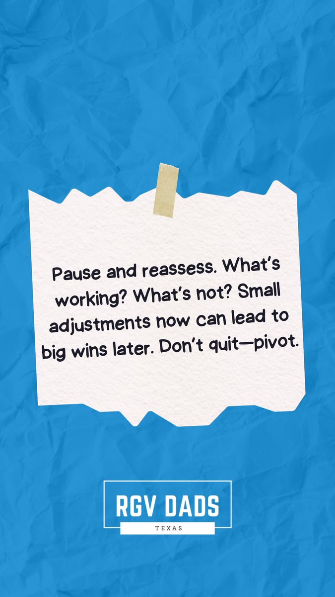 Wednesday – Reassess the Mission

Pause and reassess. What’s working? What’s not? Small adjustments now can lead to big wins later. Don’t quit—pivot.

#inspiration #win #family #fyp #rgvdads