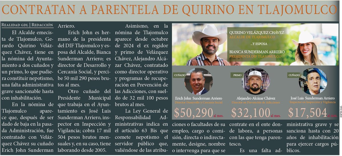 Tras exhibirse imágenes de <a href="/ManuArriero/">⛰🐺Manurbano</a>, funcionario de <a href="/GobTlajomulco/">Gobierno Tlajomulco</a> recostado en su oficina, el Ayuntamiento donde el Alcalde <a href="/GerardoQuirinoV/">Gerardo Quirino</a> tiene a parientes en la nómina, justificó que el empleado público tiene una 'condición médica'; lo exhortaron a que no lo haga más.