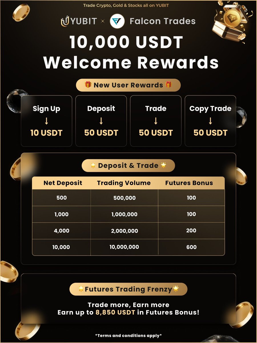 Appreciate the partnership! 💯 YUBIT brings you more than just crypto. 🌍  What you can trade: • Bitcoin & Altcoins • Gold & Silver (500x leverage) •  Stocks (NVDA, TSLA, AAPL) •