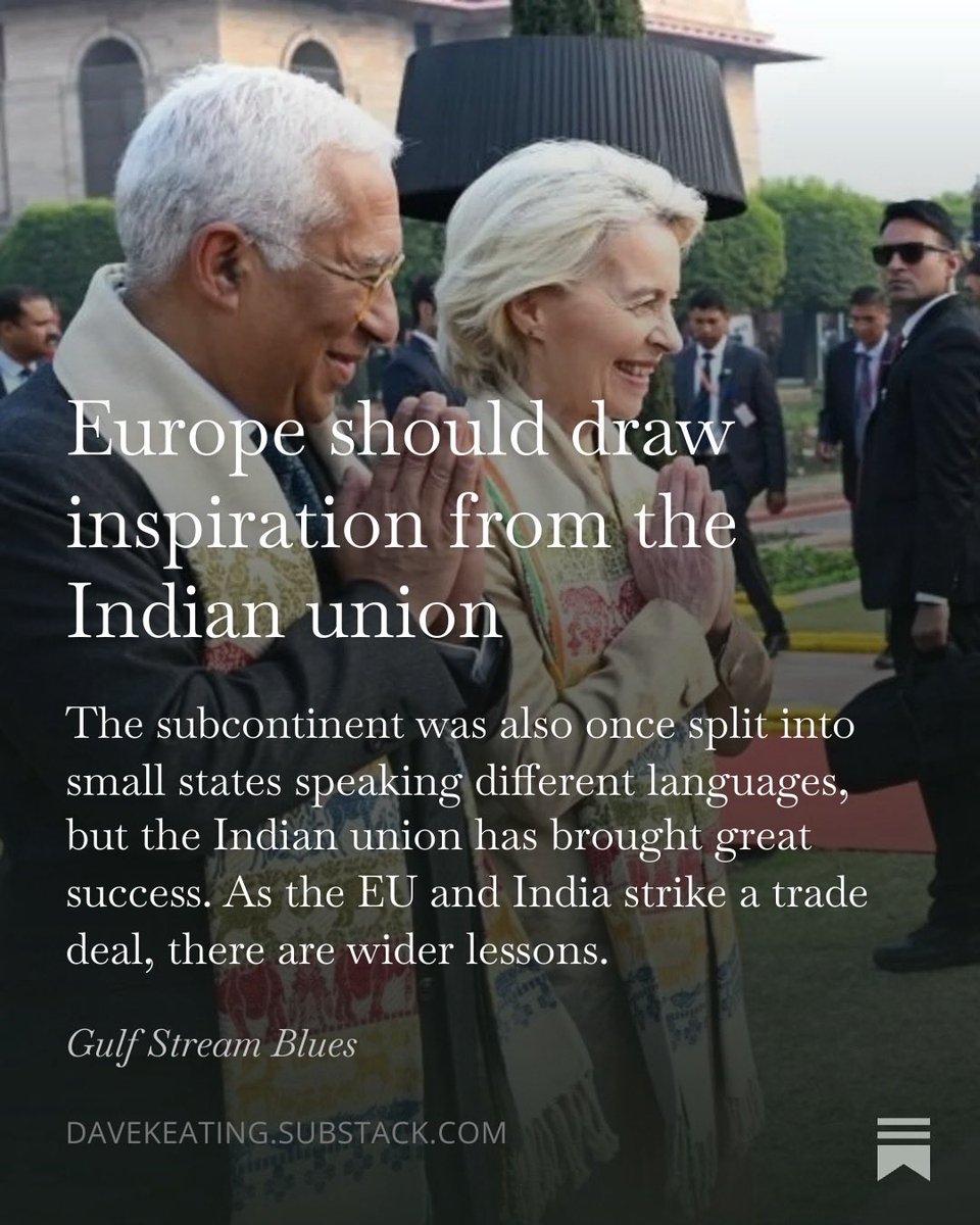 DaveKeating's tweet photo. A continent divided into many states with different languages, histories &amp; religions - overcoming their differences and uniting into one federation.

A pipe dream for Europe? No. It's the modern reality of India. And it shows it can be done.

Me on 🇪🇺🇮🇳: https://t.co/bRSFEpVFDV https://t.co/menGebqpLp