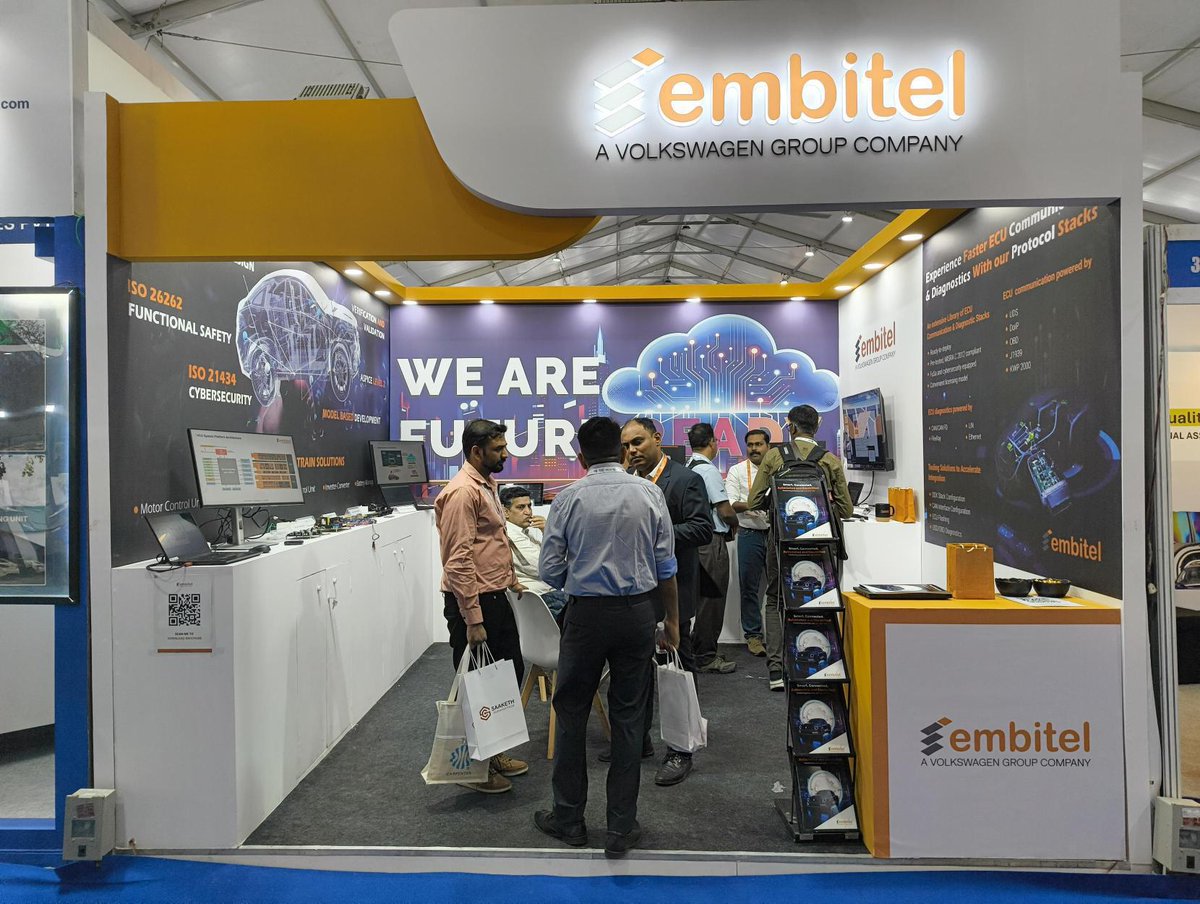 📌Embitel's Day 1 at #SIATEXPO 2026
Booth interactions were largely centered around software-defined &amp; #ConnectedVehicle ecosystems, with in-depth discussions on mobile apps, #AutomotiveCybersecurity, #EV architecture &amp; data-driven capabilities. Visit our booth to see our demos!