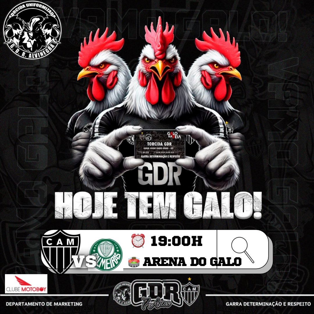 Vamos Galo!🐔 👊🏾💪🏼

⭐️Garra Determinação e Respeito⭐️
#GDR