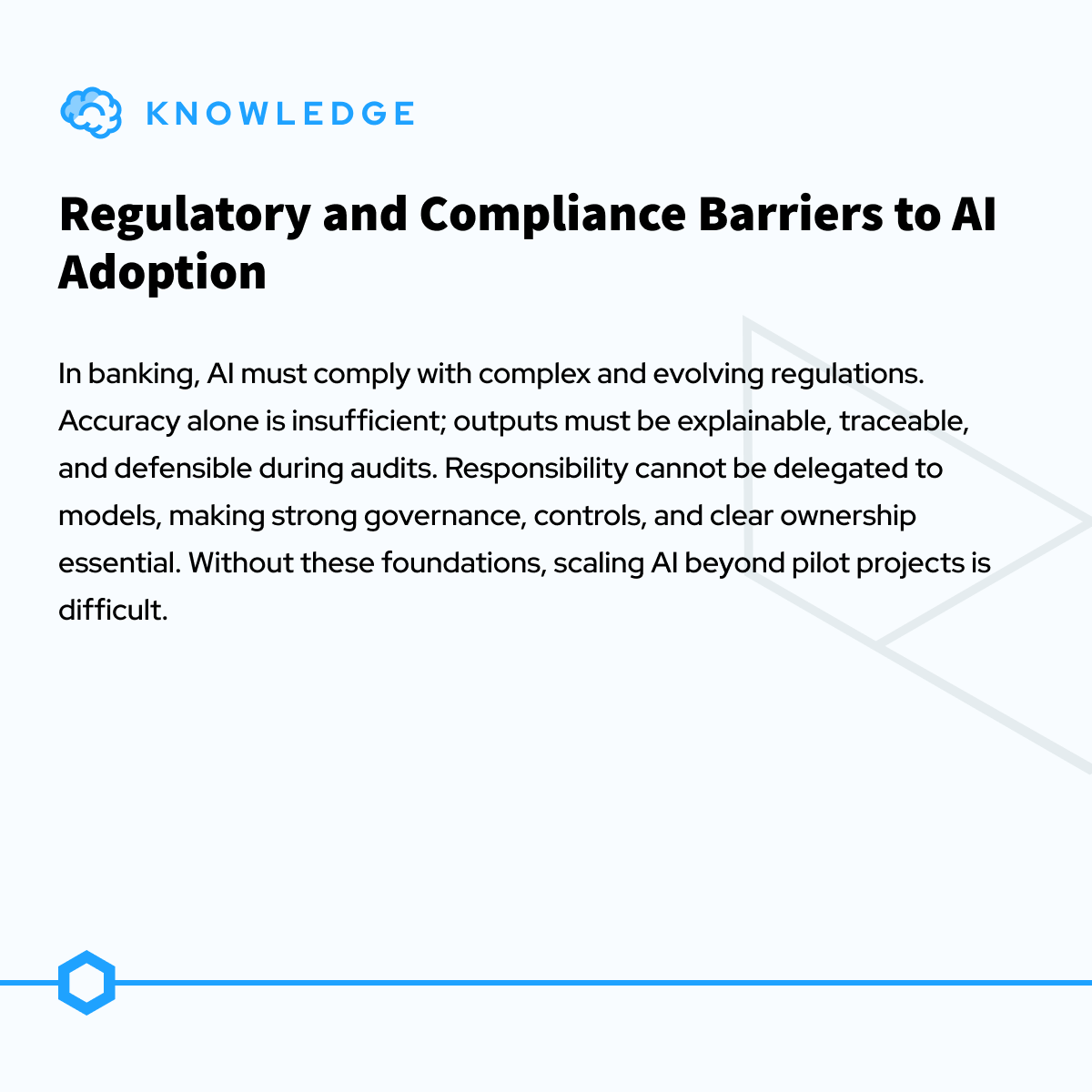 Finanteq's tweet photo. 📊Last week we asked you in the poll: What really prevents banks from scalling AI today?

The result is clear: regulation and compliance remain the primary constraint on scaling AI. In regulated environments, AI must be explainable, auditable, and governed before it can scale. https://t.co/wP0EshGYxT