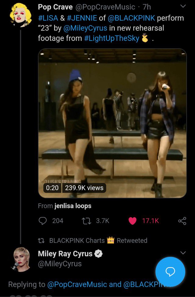 We need a Miley Cyrus x BLACKPINK collab