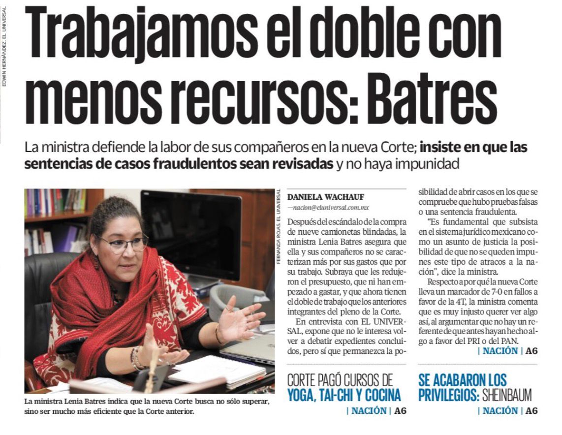 📰 Lectura completa: 
eluniversal.com.mx/nacion/trabaja…

#MinistraDelPueblo #SCJN