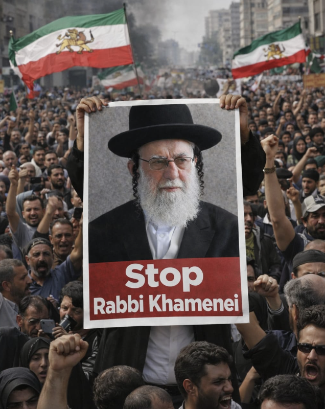 Iran's protesters pretend Khamenei is Jewish so the world might actually condemn him