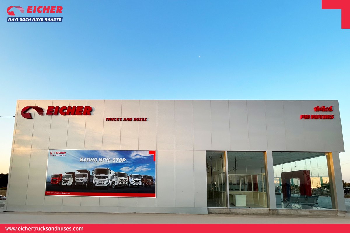 ETBIndia's tweet photo. We’re pleased to inaugurate the #New2SDealership of #PriMotors in #Palanpur, Gujarat. This addition strengthens our commitment to delivering dependable service support and best-in-class customer experience across the region. 

#NayiSochNayeRaaste #EicherNetwork #DrivingProgress https://t.co/cX1m04Nwrh