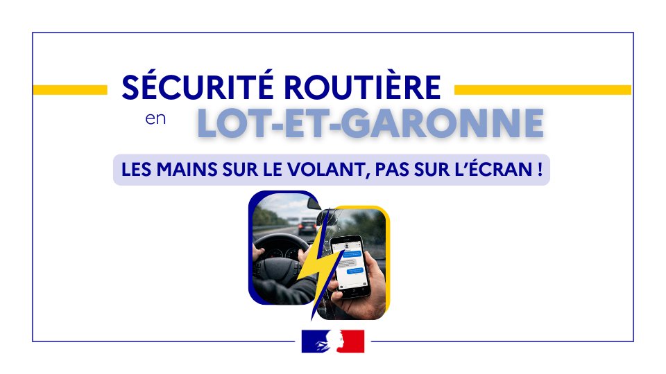 Image de Préfet de Lot-et-Garonne - #SécuritéRoutière | 1⃣ Révisez le Code de la route avec la Préfecture
⚠️ L’usage du téléphone au vol