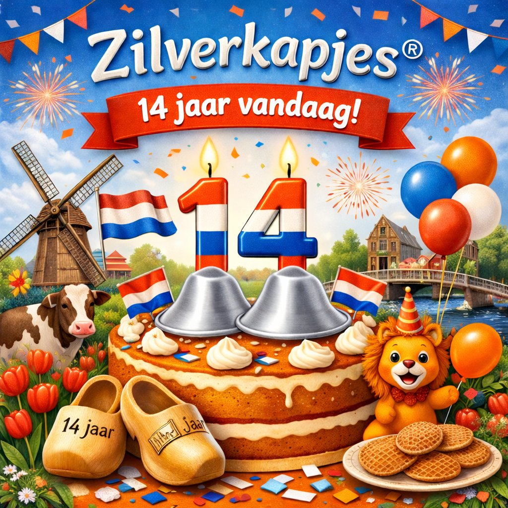 Zilverkapjes's tweet photo. 🎉🇳🇱 Vandaag bestaan de Zilverkapjes® 14 jaar! 

Al 14 jaar staan wij voor écht Nederlands vakmanschap.

Van generatie op generatie blijven de Zilverkapjes® een vertrouwd symbool van kwaliteit, innovatie en trots van eigen bodem. 💙🤍❤️Op naar nog vele jaren! 🥂

#Zilverkapjes https://t.co/z2jZRcJyHD