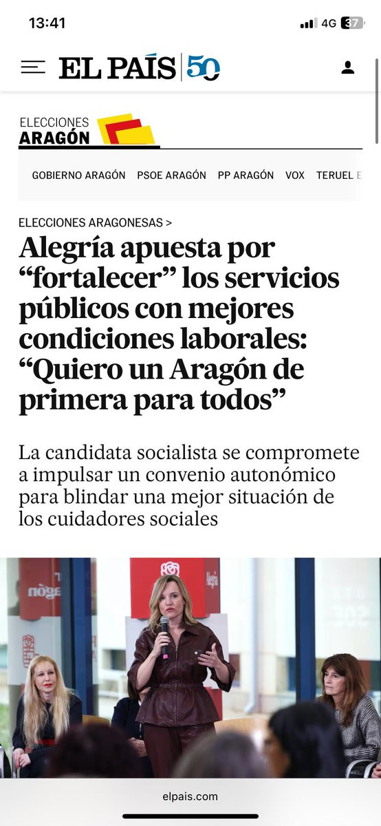 Un Aragón de primera para todos y para todas. Y un gobierno que esté a la altura de las necesidades de la gente y que haga frente a sus problemas.

En <a href="/el_pais/">EL PAÍS</a>, la crónica sobre el acto de ayer con trabajadores del sector de los servicios sociales. Cuidar a los que nos cuidan.