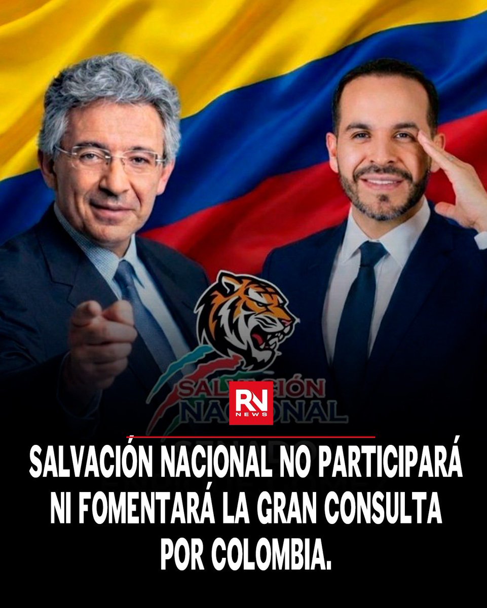 🔴 #Urgente El movimiento Salvación Nacional dirigido por Enrique Gómez afirmó que no participará ni fomentará la Gran Consulta por Colombia.