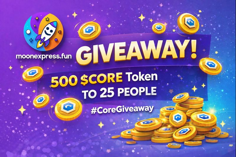 🎁 500 $CORE Giveaway! 🪂🔶

Giving back to <a href="/Coredao_Org/">Core DAO 🔶</a> &amp; <a href="/archerswapcore/">ArcherSwap</a> community

👥 25 winners Randomly Selected by #ChatGPT

Rules:
1️⃣ Join t.me/moonexpressfun
2️⃣ Follow <a href="/MoonexpressFun/">Moonexpress.fun</a>
3️⃣ Comment wallet + screenshot proof

Deadline : 1st February 8PM UTC

🚀 Good luck!