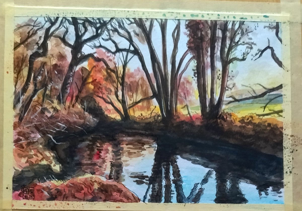 Première vue de la Venoge de l'année (et depuis un moment) à Vufflens (prendrai meilleure photo quand meilleure lumière)