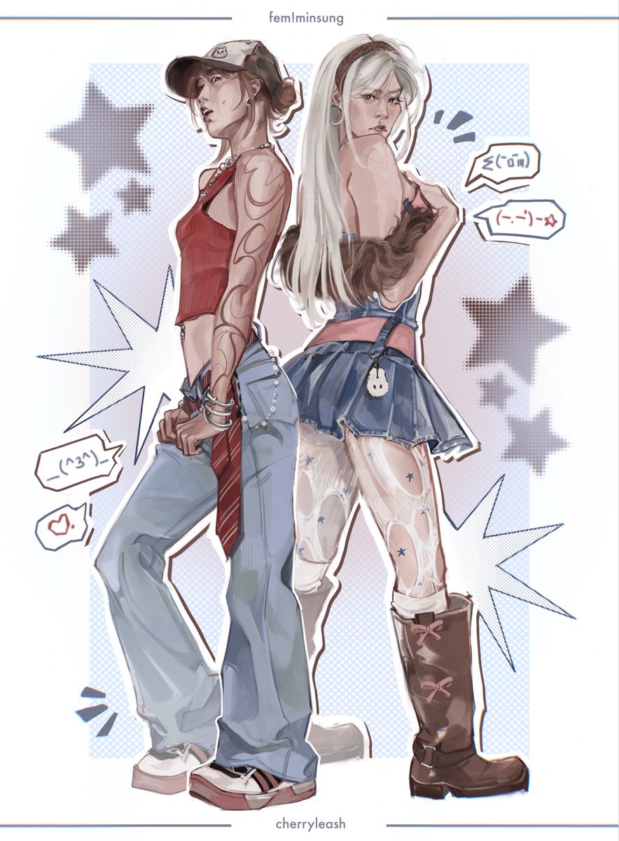 cherryleash's tweet image. girls power!  💙  fem!minsung

#minsung #StrayKids #straykidsfanart