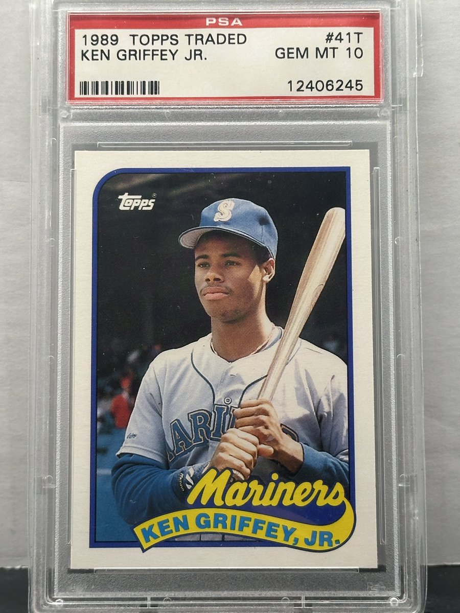 BlackCatAuction's tweet photo. Griffey #pcday. 1989 Topps Traded RC. #thehobby #whodoyoucollect #thehobbyfamily #jrjanuary https://t.co/WPUAHB93EH