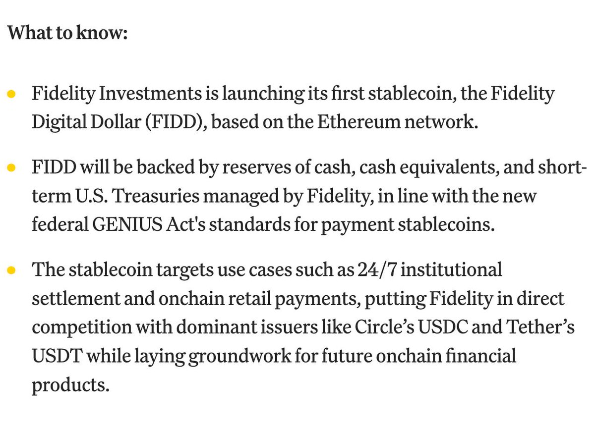 🚨 FIDELITY INVESTMENTS LAUNCHES FIRST STABLECOIN! 🚨 INTRODUCING THE  FIDELITY DIGITAL DOLLAR (FIDD) 💵 POWERED BY THE ETHEREUM NETWORK 🌐 #Crypto  #Stablecoin #Ethereum #Fidelity #FIDD #CryptoNews