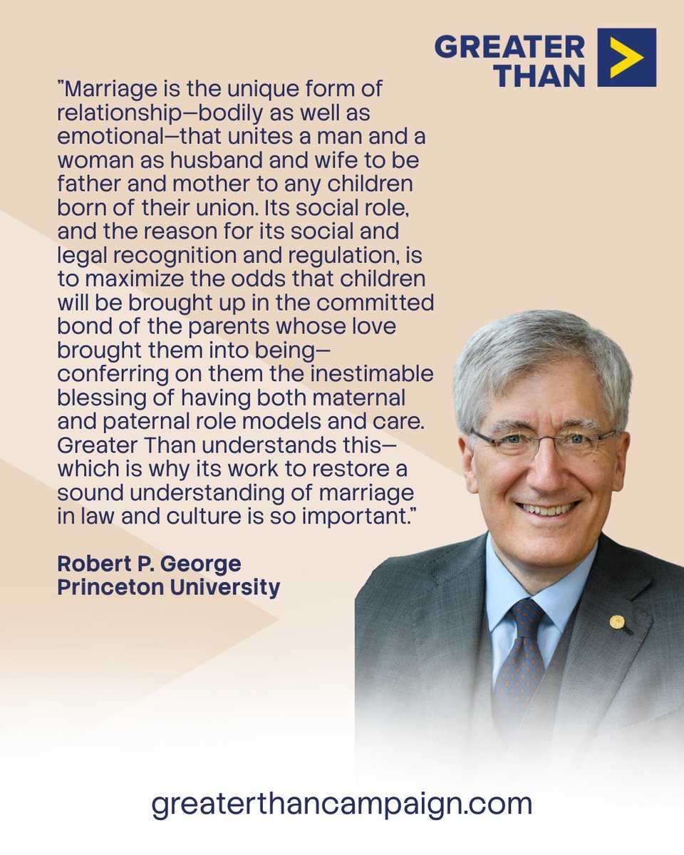 McCormickProf's tweet photo. Embracing a concept of marriage as a form of sexual-romantic companionship or domestic partnership (something that happened long before the advent of "same-sex marriage") was, I believe, a tragic mistake. That's why I join *Greater Than* in working to restore in law and cultural the historic conjugal understanding of marriage--an understanding that prioritizes the needs and rights of children to the desires or perceived interests of adults.