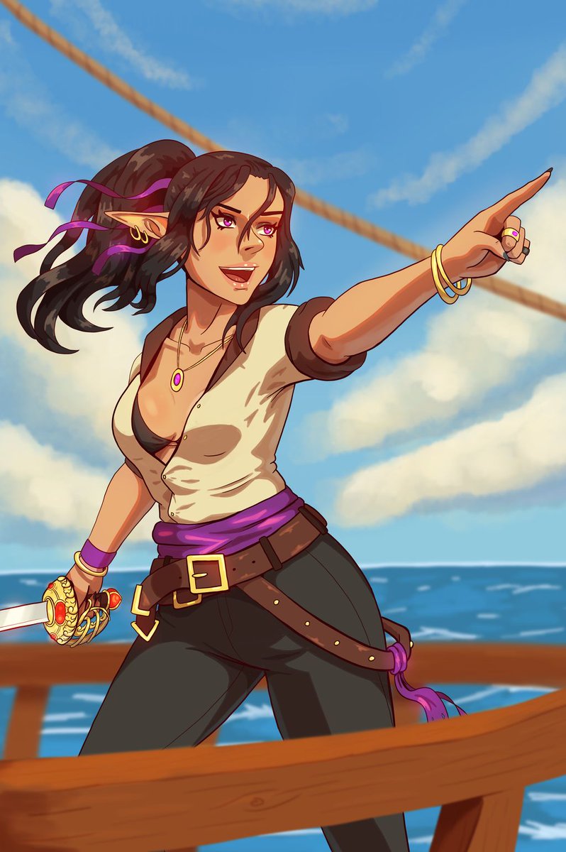 PatkusArt's tweet photo. Onwards to glory! And booty! 🏴‍☠️🏝️💰

Rayne is charting a course to new adventures! And hopefully some treasure (even pirates have bills to pay)!

I tried to improve her design a bit because I felt like it lacked complexity and flavour. https://t.co/ns4BwofRiq
