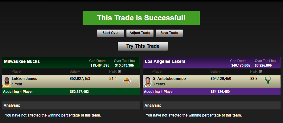 BreakingKevin's tweet image. Can we just do this Giannis for LeBron swap and get it over with for both franchises? #Bucks #Lakers #NBAtradeDeadline