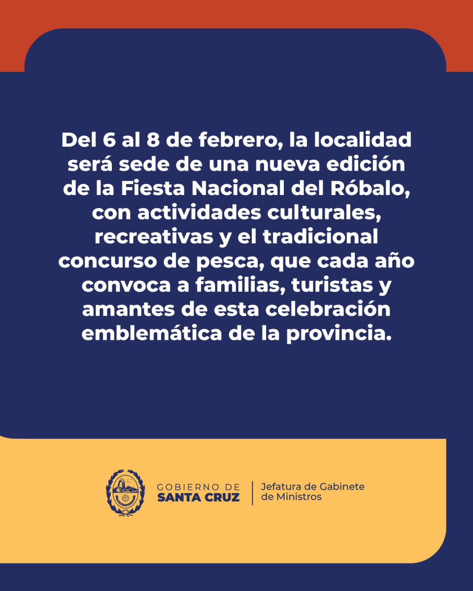 Puerto Santa Cruz presentó la XI Fiesta Nacional del Róbalo 📷
Del 6 al 8 de febrero, pesca, cultura, gastronomía y música en vivo en uno de los eventos más representativos de Santa Cruz.