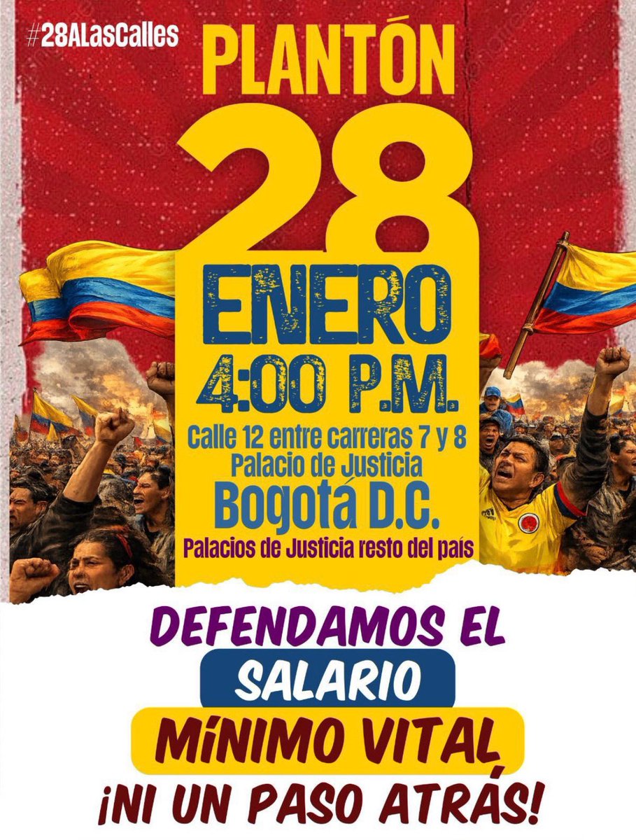 Sin salario mínimo vital, no hay justicia social.
No se trata de dinero para sobrevivir: se trata de poder vivir con dignidad.
#SalarioVitalDigno #GraciasPetro #28ALasCalles