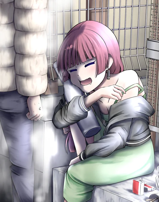 廣井きくりは冬でも外で酔いつぶれる絵 #ぼっちざろっく