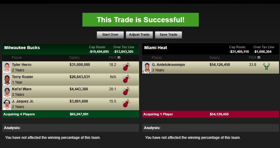 BreakingKevin's tweet image. What Bucks fans say no to this Giannis to Heat trade? Rozier makes the money work and is a dump. Herro/Ware/Jaquez is a smash trio to rebuild with plus possible picks. I tend to doubt Miami guts their depth though.