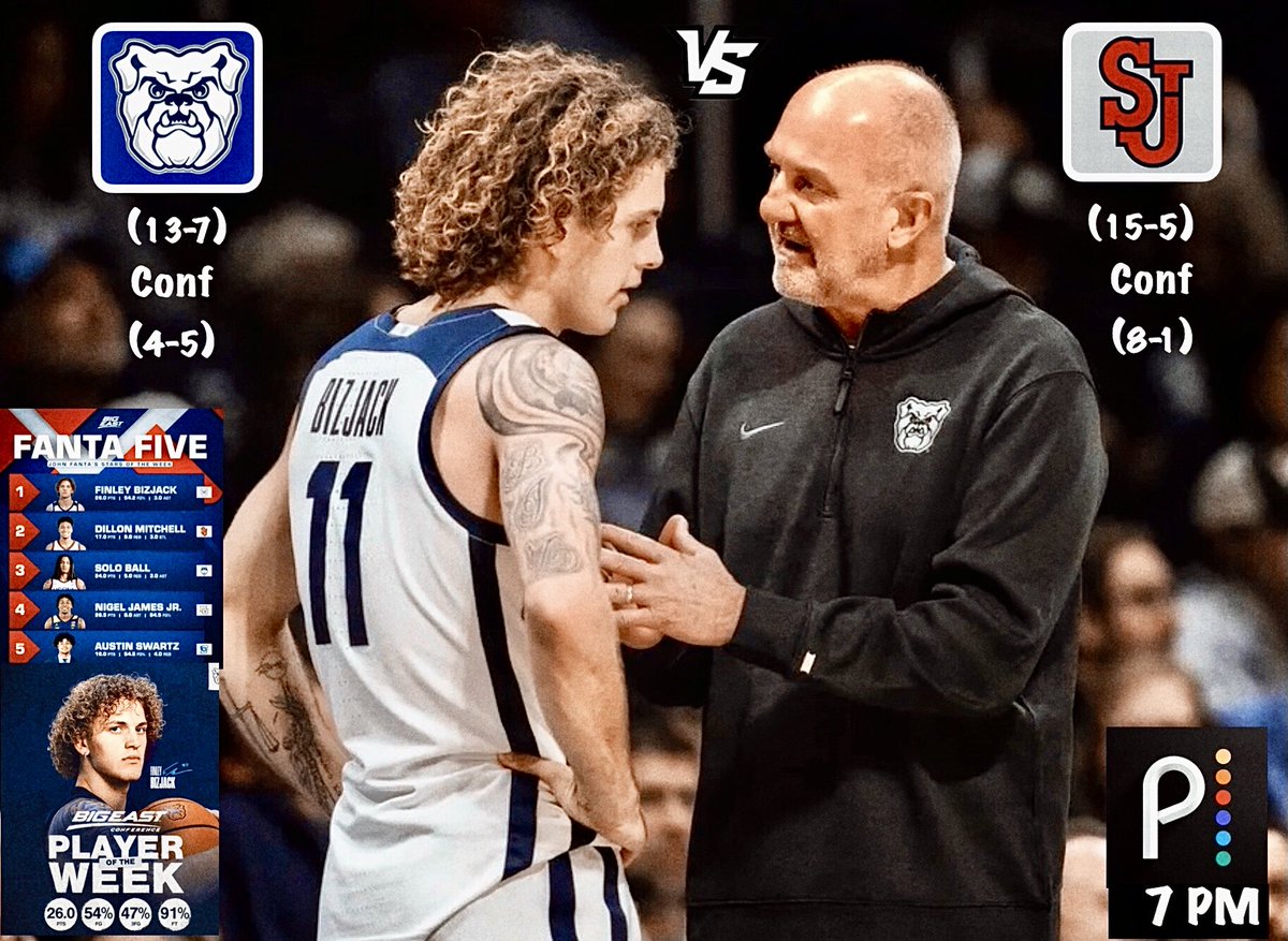BE game tonight at MSG <a href="/ButlerMBB/">Butler Basketball</a> VS <a href="/StJohnsBBall/">St. John's Men’s Basketball</a> Thad Matta is sitting on 499 wins. Tied at 80th on all time list of Div 1 coaches. Dawgs are on a 3 game winning streak &amp; BE P0W  <a href="/FinleyBizjack/">Finley Bizjack</a> loves leaning into a storm. Averaging 17.5 PPG, 86 FT %, &amp; 9 20+ PT games.🔥