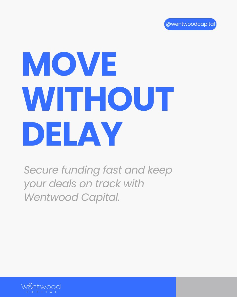 WentwoodCapital's tweet image. Slow approvals derail good deals. Delays, rigid terms, and drawn-out processes cost real opportunities. When timelines are tight, speed and adaptability matter. We help deals move forward—without unnecessary delays. #privatelending #realestatelending #fastclosing #wentwoodcapital