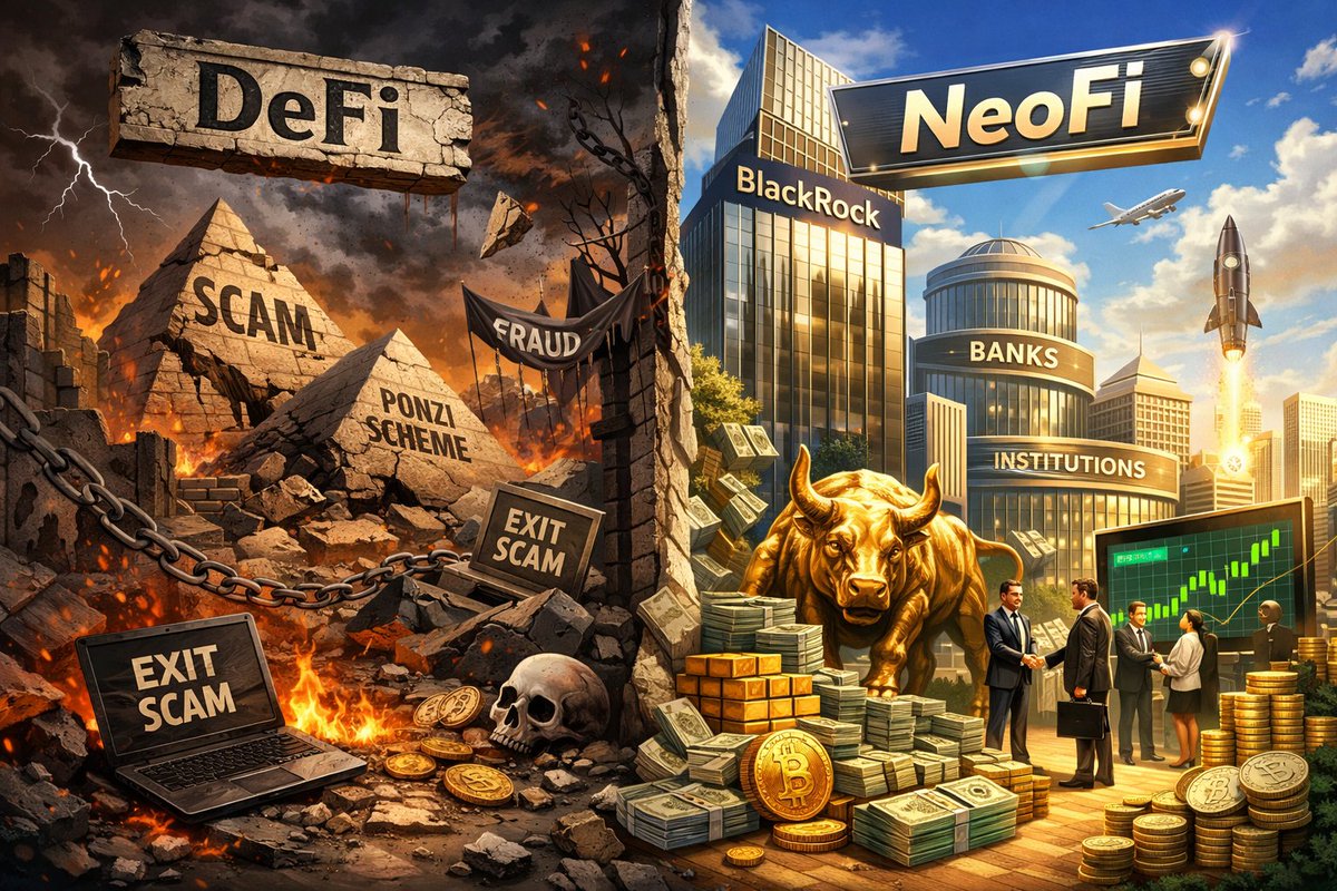 DeFi had its moment

Then it became synonymous with anonymous devs, 40,000% APYs that lasted 72 hours, and "Funds are SAFU" as a crisis management strategy.

You can't mainstream a word that makes normies think of their cousin losing his savings to a dog coin.

The problem isn't