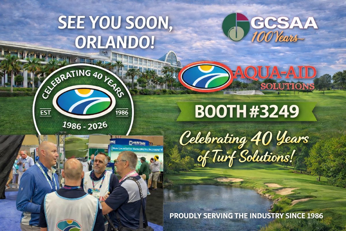 See you soon, Orlando!

We’re celebrating 40 years of AQUA-AID Solutions at the GCSAA Conference and Show. From research-driven surfactants to integrated soil solutions, our focus has always been helping turf managers make water work smarter.

Proudly serving the industry since